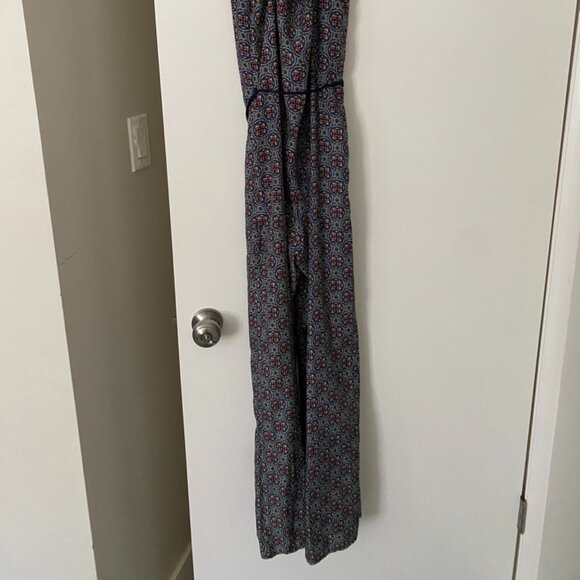 Sans Souci Geometric Pattern Strappy Romper with Waist Tie / Size S - Picture 4 of 7